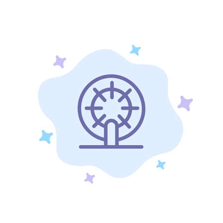 Wheel, Boat, Ship, Ship Blue Icon on Abstract Cloud Backgroundのイラスト素材