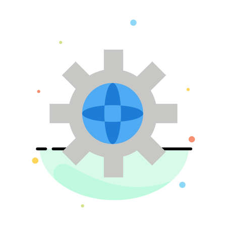 World, Globe, Setting, Technical Abstract Flat Color Icon Templateのイラスト素材