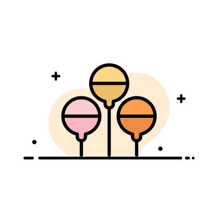 Balloon, Easter, Holiday  Business Flat Line Filled Icon Vector Banner Templateのイラスト素材