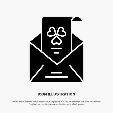 Emails, Envelope, Greeting, Invitation solid Glyph Icon vectorのイラスト素材