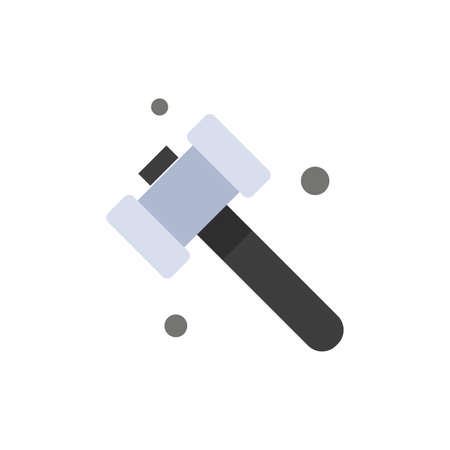 Construction, Hammer, Tool  Flat Color Icon. Vector icon banner Templateのイラスト素材