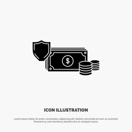 Dollar, Business, Coins, Finance, Gold, Money, Payment solid Glyph Icon vectorのイラスト素材
