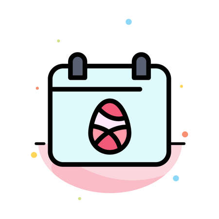 Calendar, Egg, Easter, Day Abstract Flat Color Icon Templateのイラスト素材