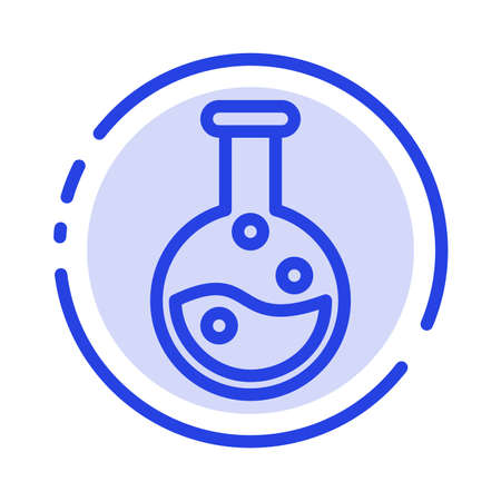 Education, Lab, Laboratory Blue Dotted Line Line Iconのイラスト素材
