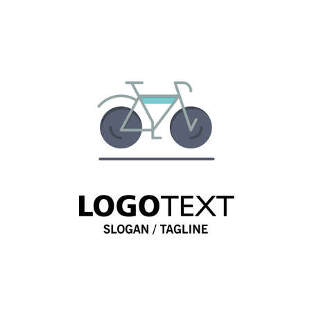 Bicycle, Movement, Walk, Sport Business Logo Template. Flat Colorのイラスト素材