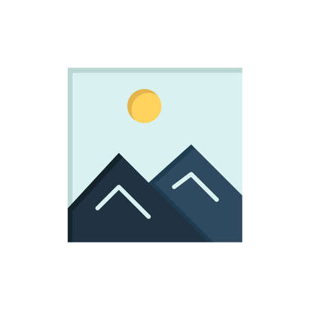 Frame, Picture, Image, Education  Flat Color Icon. Vector icon banner Template