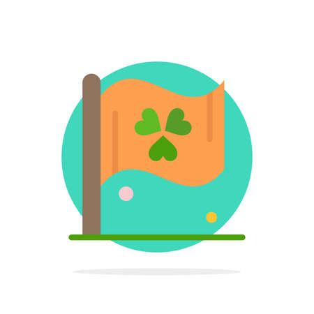 Flag, Sign, Ireland Abstract Circle Background Flat color Iconのイラスト素材