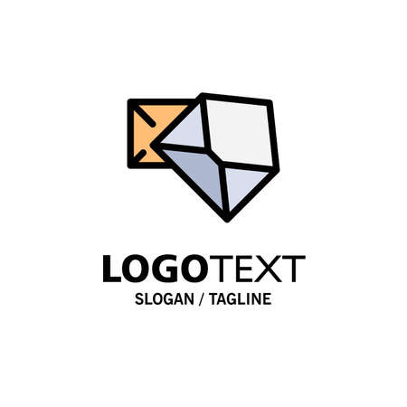 Business, Mail, Message, Open Business Logo Template. Flat Colorのイラスト素材
