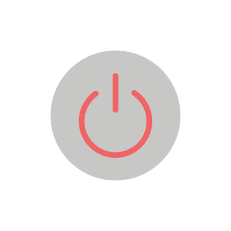 Interface, On, Power, Ui, User  Flat Color Icon. Vector icon banner Templateのイラスト素材