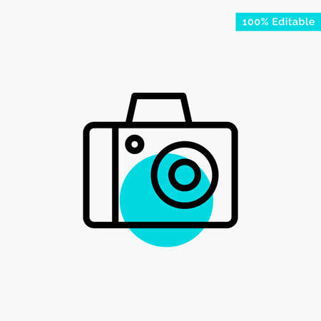 Camera, Photo, Studio turquoise highlight circle point Vector iconのイラスト素材
