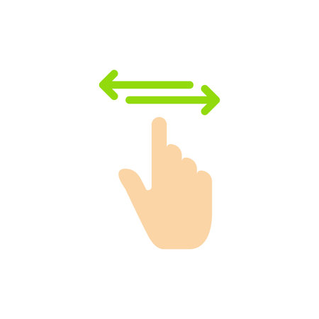 Finger, Gestures, Hand, Left, Right  Flat Color Icon. Vector icon banner Templateのイラスト素材