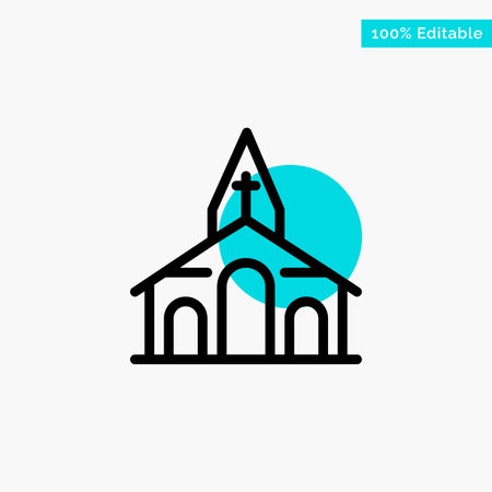 Building, Christmas, Church, Spring turquoise highlight circle point Vector iconのイラスト素材