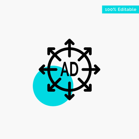 Advertising, Submission, Advertising Submission, Ad turquoise highlight circle point Vector iconのイラスト素材