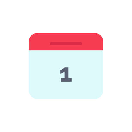 Calendar, Date, Month, Day  Flat Color Icon. Vector icon banner Templateのイラスト素材