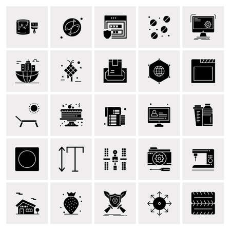 25 Universal Business Icons Vector. Creative Icon Illustration to use in web and Mobile Related project.のイラスト素材