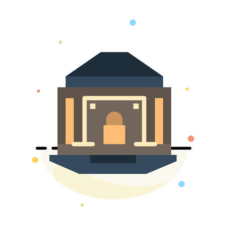 Bank, Banking, Internet, Lock, Security Abstract Flat Color Icon Templateのイラスト素材