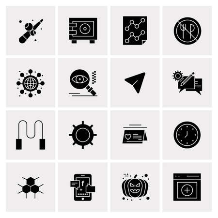 16 Universal Business Icons Vector. Creative Icon Illustration to use in web and Mobile Related project.のイラスト素材