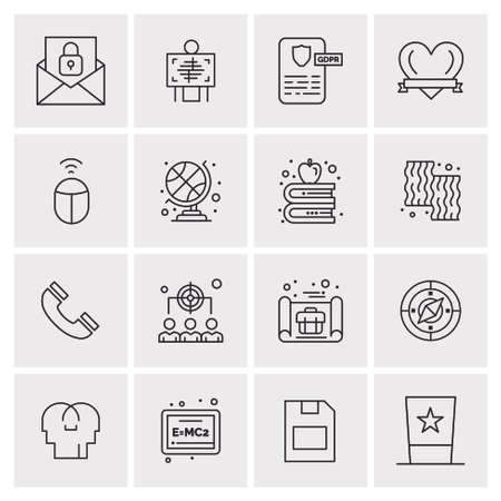 16 Universal Business Icons Vector. Creative Icon Illustration to use in web and Mobile Related project.のイラスト素材