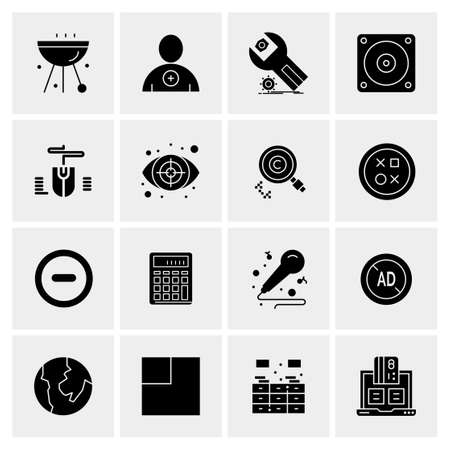 16 Universal Business Icons Vector. Creative Icon Illustration to use in web and Mobile Related project.のイラスト素材