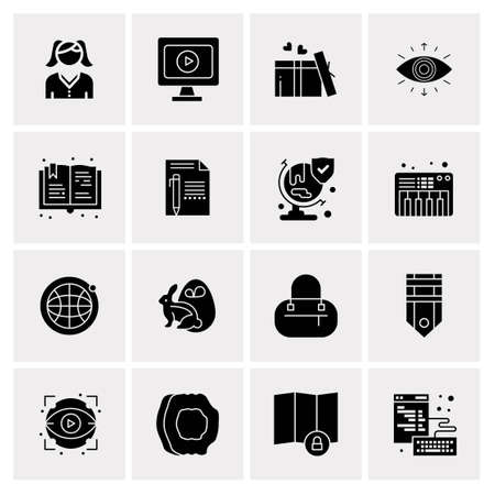 16 Universal Business Icons Vector. Creative Icon Illustration to use in web and Mobile Related project.のイラスト素材