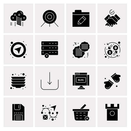16 Universal Business Icons Vector. Creative Icon Illustration to use in web and Mobile Related project.のイラスト素材
