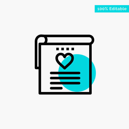 File, Love, Wedding, Heart turquoise highlight circle point Vector iconのイラスト素材