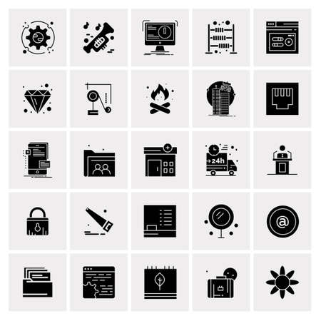 25 Universal Business Icons Vector. Creative Icon Illustration to use in web and Mobile Related project.のイラスト素材
