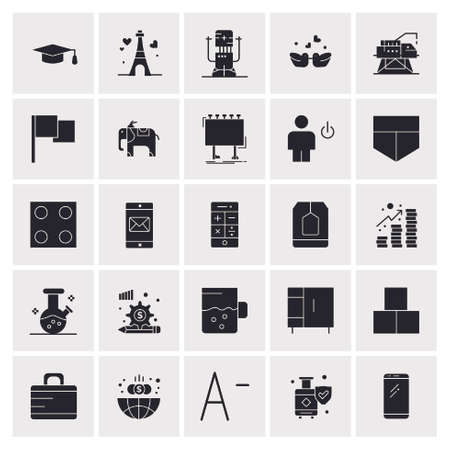 25 Universal Business Icons Vector. Creative Icon Illustration to use in web and Mobile Related project.のイラスト素材