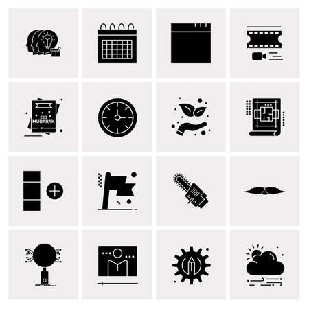 16 Universal Business Icons Vector. Creative Icon Illustration to use in web and Mobile Related project.のイラスト素材