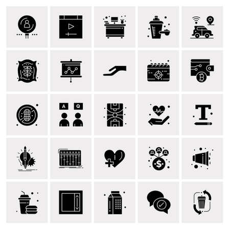 25 Universal Business Icons Vector. Creative Icon Illustration to use in web and Mobile Related project.のイラスト素材