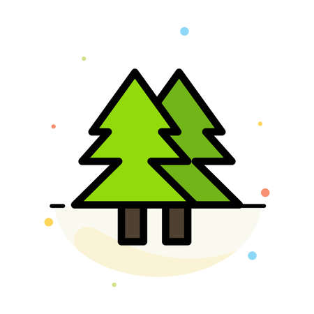 Christmas, Eco, Environment, Green, Merry Abstract Flat Color Icon Templateのイラスト素材