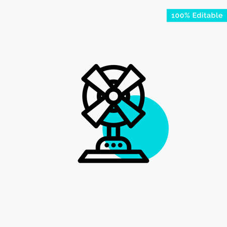 Electric, Fan, Home, Machine turquoise highlight circle point Vector iconのイラスト素材