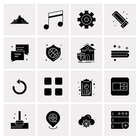 16 Universal Business Icons Vector. Creative Icon Illustration to use in web and Mobile Related project.のイラスト素材