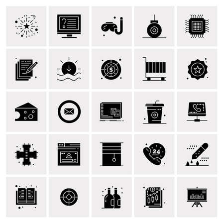 25 Universal Business Icons Vector. Creative Icon Illustration to use in web and Mobile Related project.のイラスト素材
