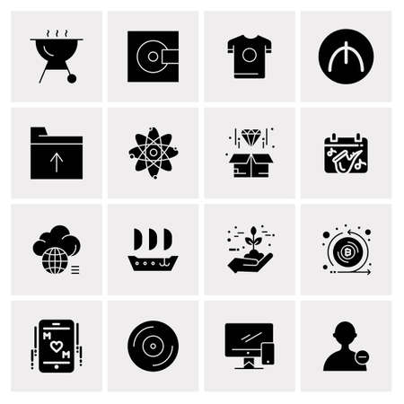 16 Universal Business Icons Vector. Creative Icon Illustration to use in web and Mobile Related project.のイラスト素材