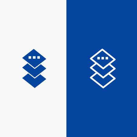 Design, Plane, Square Line and Glyph Solid icon Blue banner Line and Glyph Solid icon Blue bannerのイラスト素材