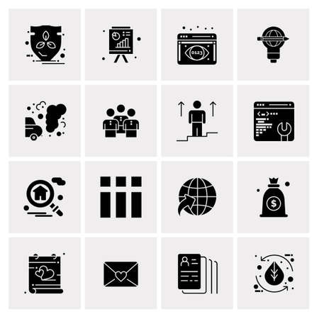 16 Universal Business Icons Vector. Creative Icon Illustration to use in web and Mobile Related project.のイラスト素材