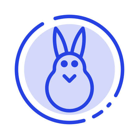 Bunny, Easter, Easter Bunny, Rabbit Blue Dotted Line Line Iconのイラスト素材