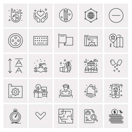 25 Universal Business Icons Vector. Creative Icon Illustration to use in web and Mobile Related project.のイラスト素材