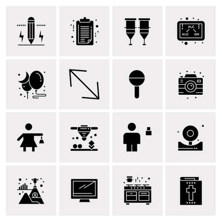 16 Universal Business Icons Vector. Creative Icon Illustration to use in web and Mobile Related project.のイラスト素材