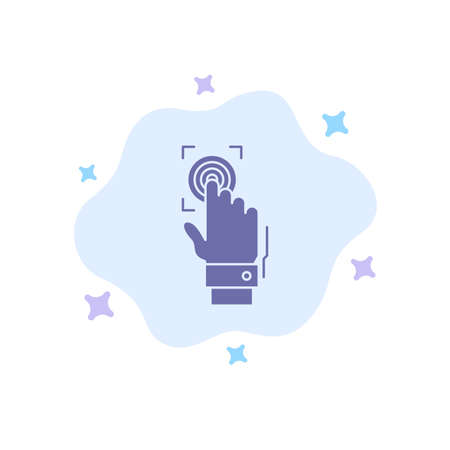 Fingerprint, Identity, Recognition, Scan, Scanner, Scanning Blue Icon on Abstract Cloud Backgroundのイラスト素材