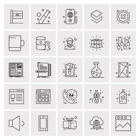 25 Universal Business Icons Vector. Creative Icon Illustration to use in web and Mobile Related project.のイラスト素材