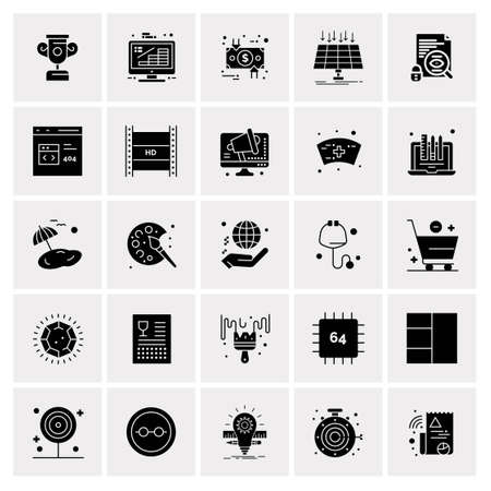 25 Universal Business Icons Vector. Creative Icon Illustration to use in web and Mobile Related project.のイラスト素材