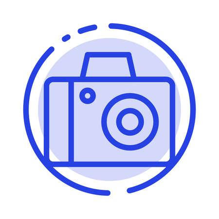 Camera, Photo, Studio Blue Dotted Line Line Iconのイラスト素材