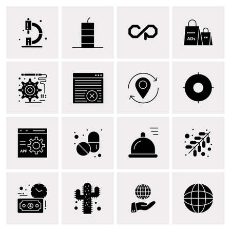 16 Universal Business Icons Vector. Creative Icon Illustration to use in web and Mobile Related project.のイラスト素材