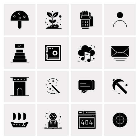 16 Universal Business Icons Vector. Creative Icon Illustration to use in web and Mobile Related project.のイラスト素材