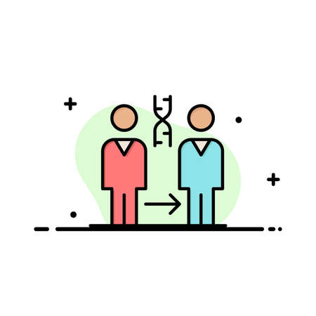 Dna, Cloning, Patient, Hospital, Health  Business Flat Line Filled Icon Vector Banner Templateのイラスト素材