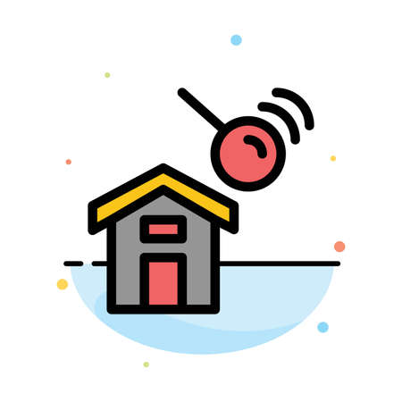 City, Construction, House, Search Abstract Flat Color Icon Templateのイラスト素材