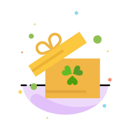 Gift, Box, Ireland Abstract Flat Color Icon Templateのイラスト素材
