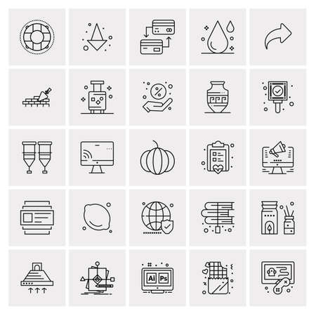 25 Universal Business Icons Vector. Creative Icon Illustration to use in web and Mobile Related project.のイラスト素材